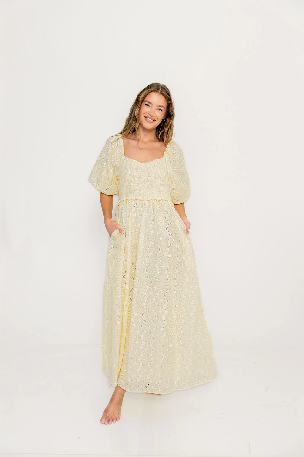 Krystal 100% Cotton Maxi Dress in Vintage Ivory