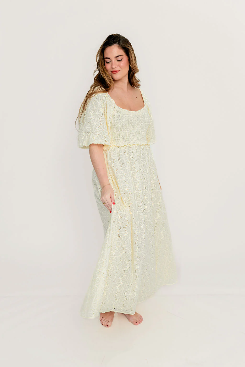 Krystal 100% Cotton Maxi Dress in Vintage Ivory - Image 10
