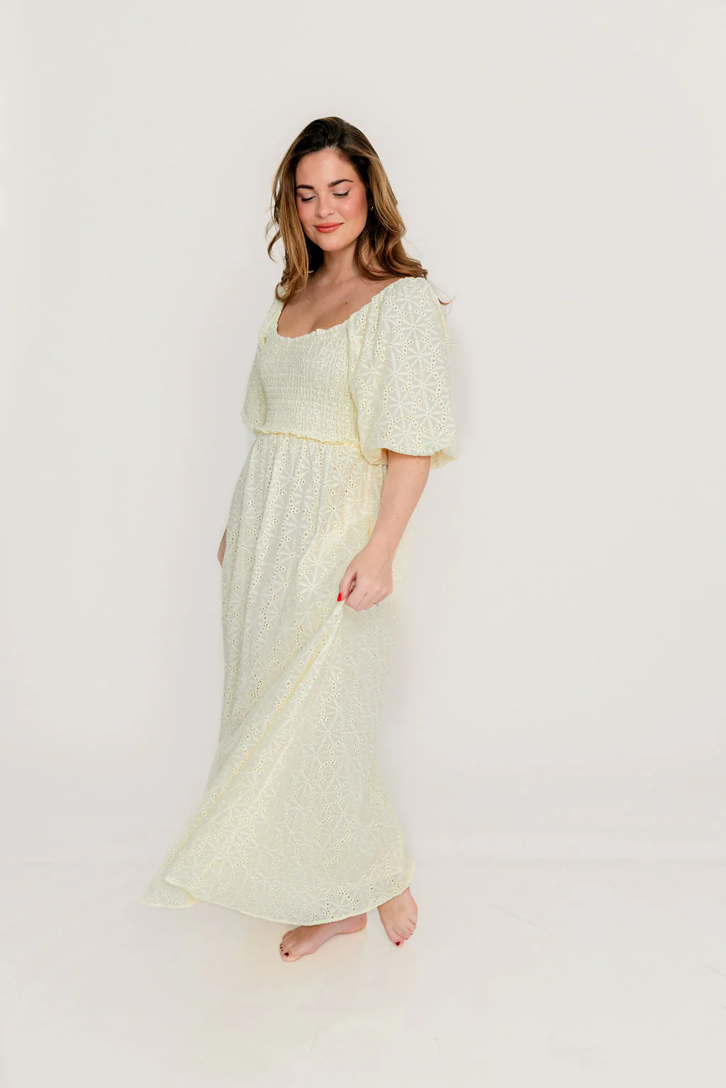 Krystal 100% Cotton Maxi Dress in Vintage Ivory - Image 11