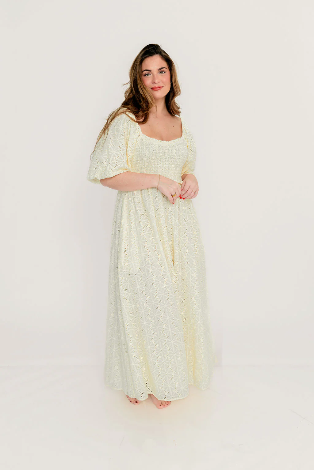 Krystal 100% Cotton Maxi Dress in Vintage Ivory - Image 12