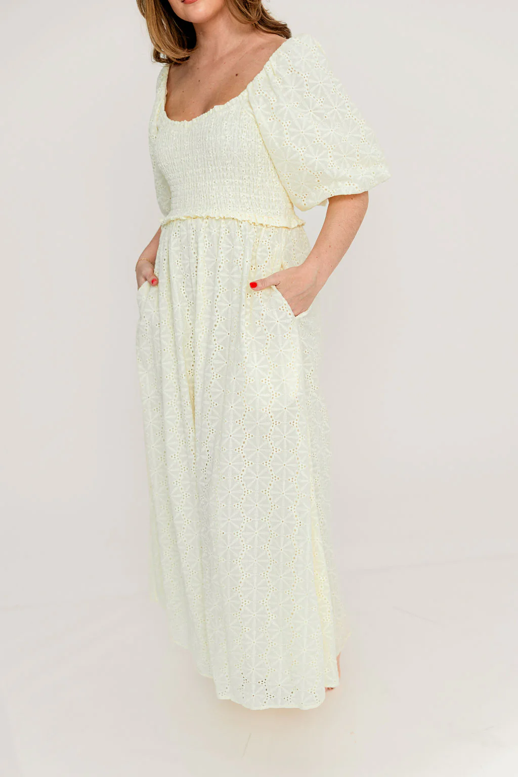 Krystal 100% Cotton Maxi Dress in Vintage Ivory - Image 16