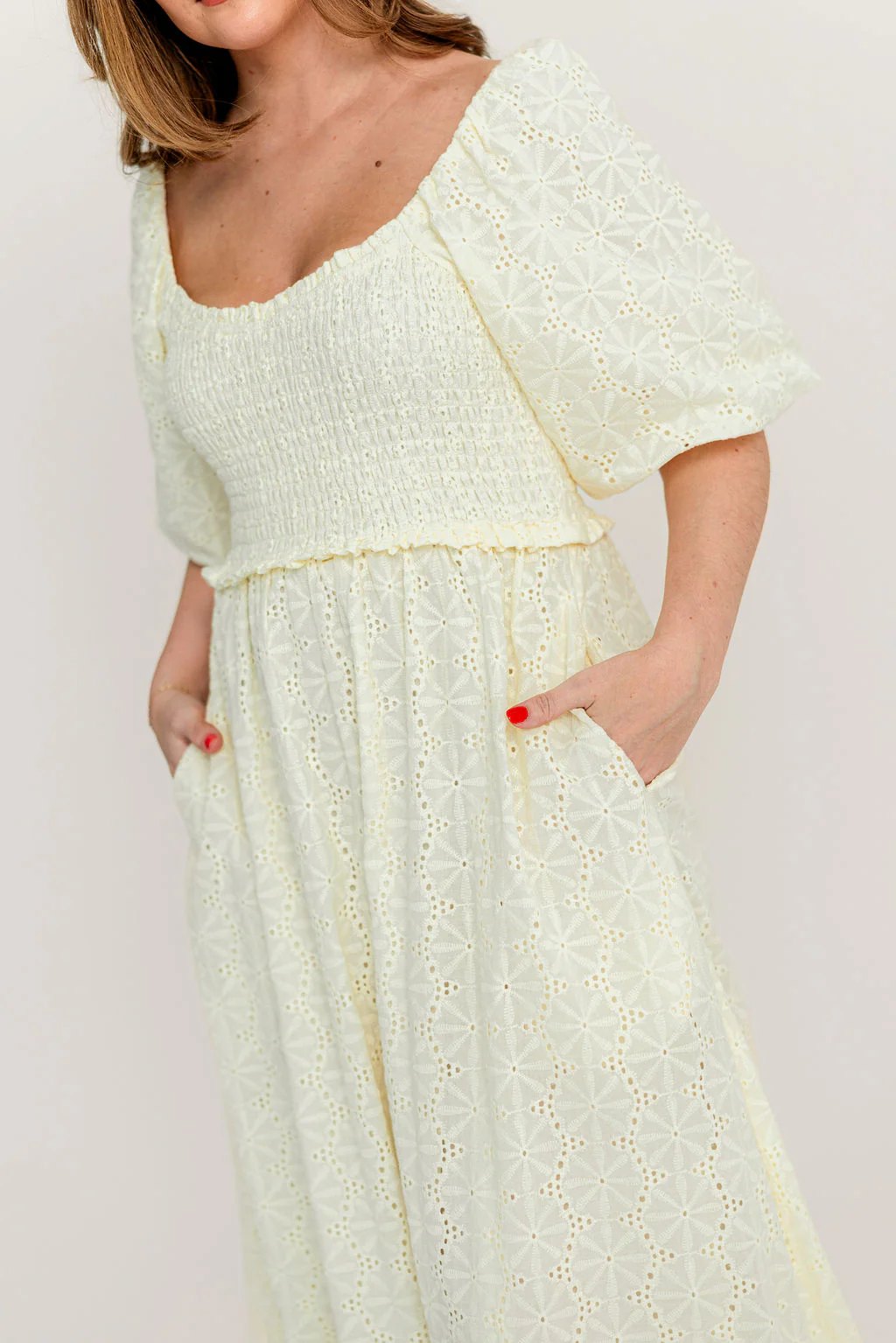 Krystal 100% Cotton Maxi Dress in Vintage Ivory - Image 17
