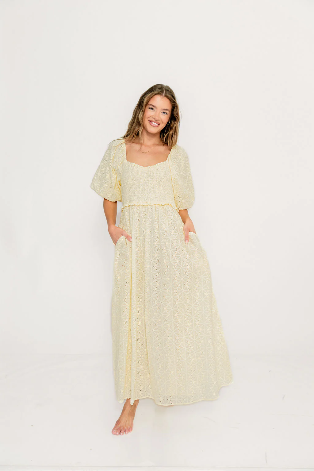 Krystal 100% Cotton Maxi Dress in Vintage Ivory - Image 2