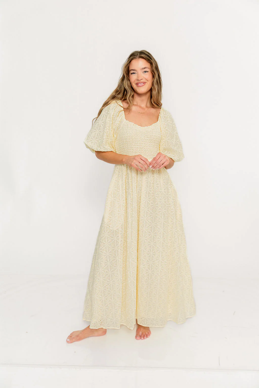 Krystal 100% Cotton Maxi Dress in Vintage Ivory - Image 4