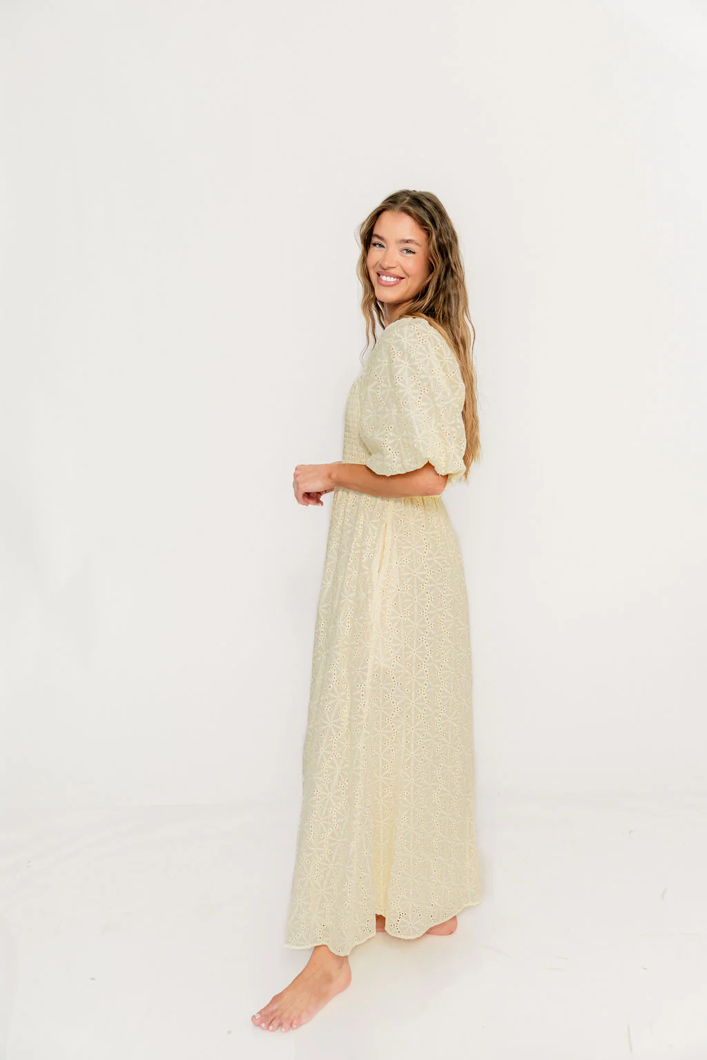 Krystal 100% Cotton Maxi Dress in Vintage Ivory - Image 5