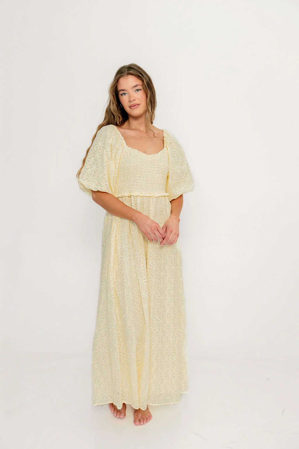 Krystal 100% Cotton Maxi Dress in Vintage Ivory - Image 6