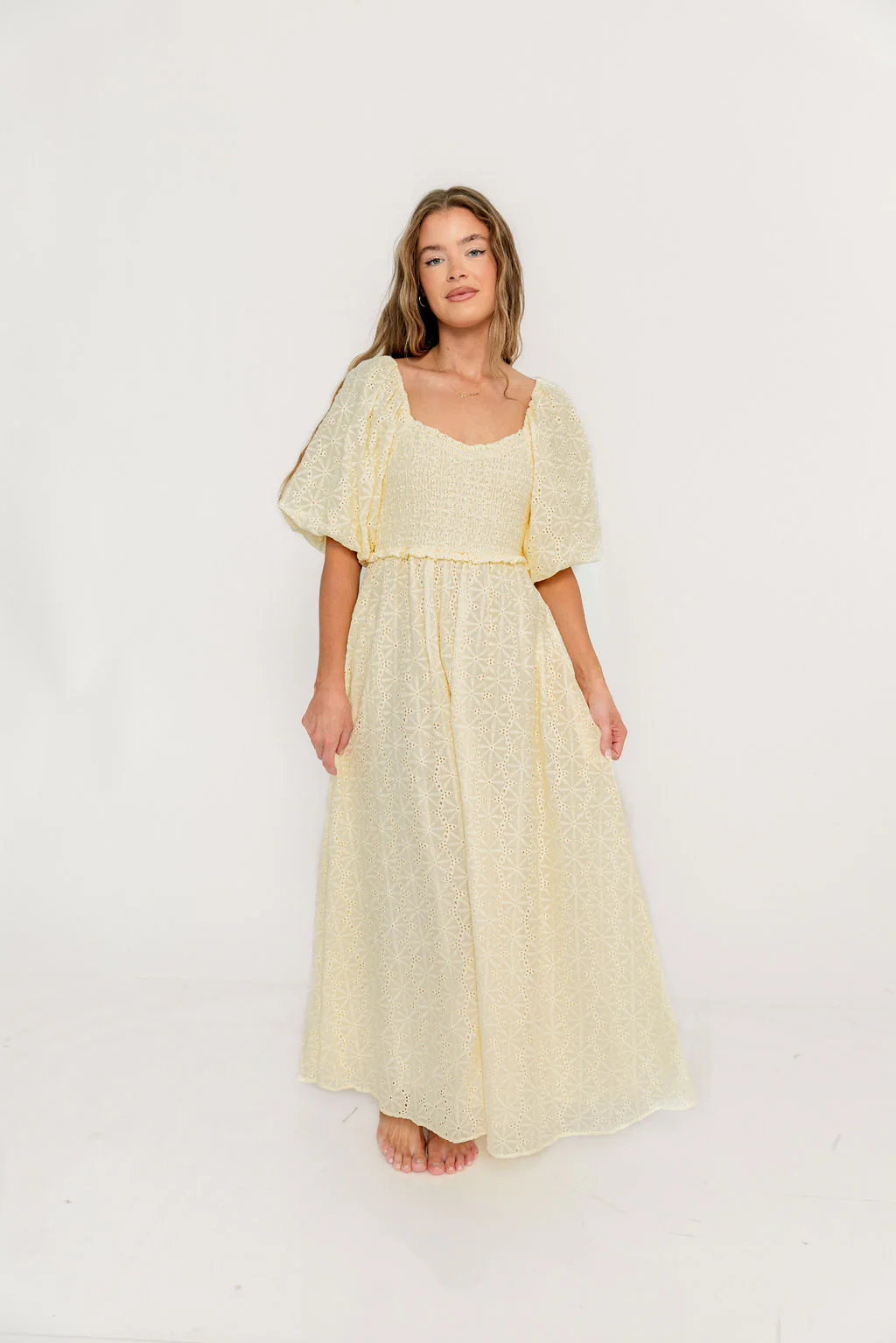 Krystal 100% Cotton Maxi Dress in Vintage Ivory - Image 7