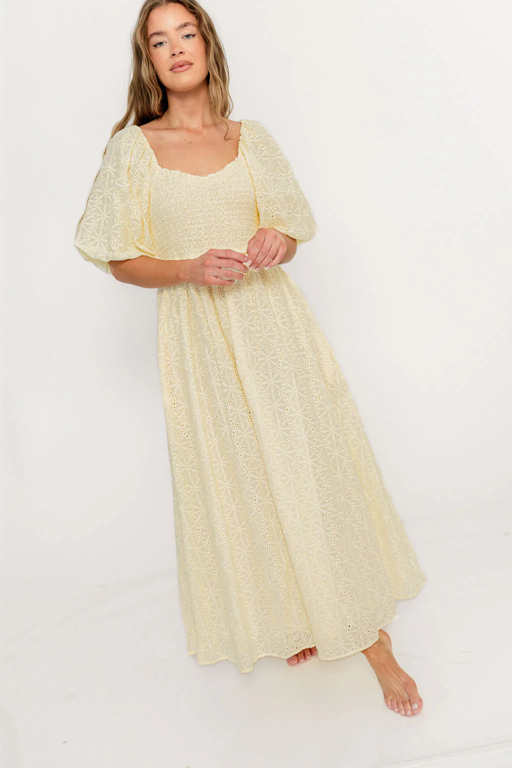 Krystal 100% Cotton Maxi Dress in Vintage Ivory - Image 8