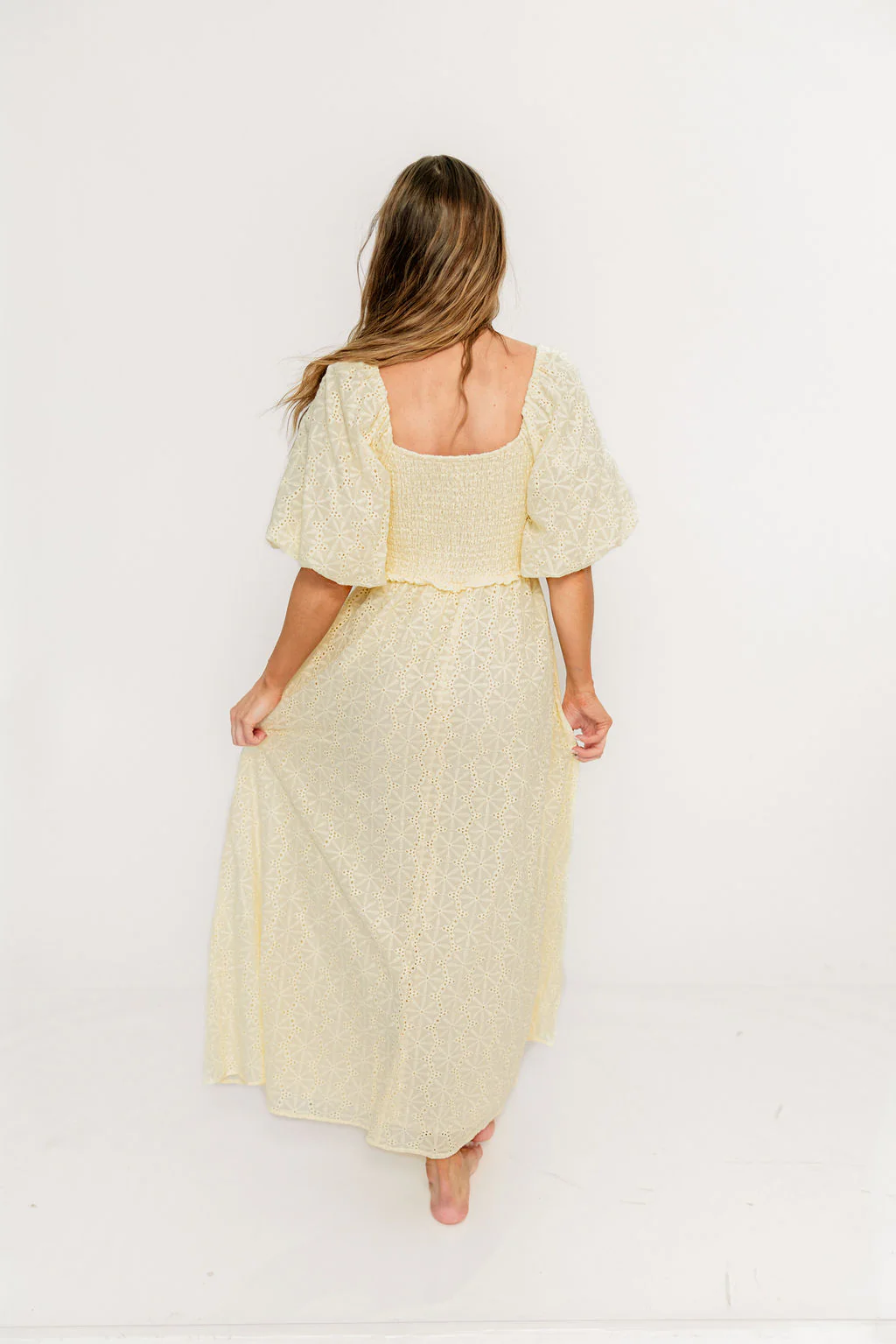 Krystal 100% Cotton Maxi Dress in Vintage Ivory - Image 9