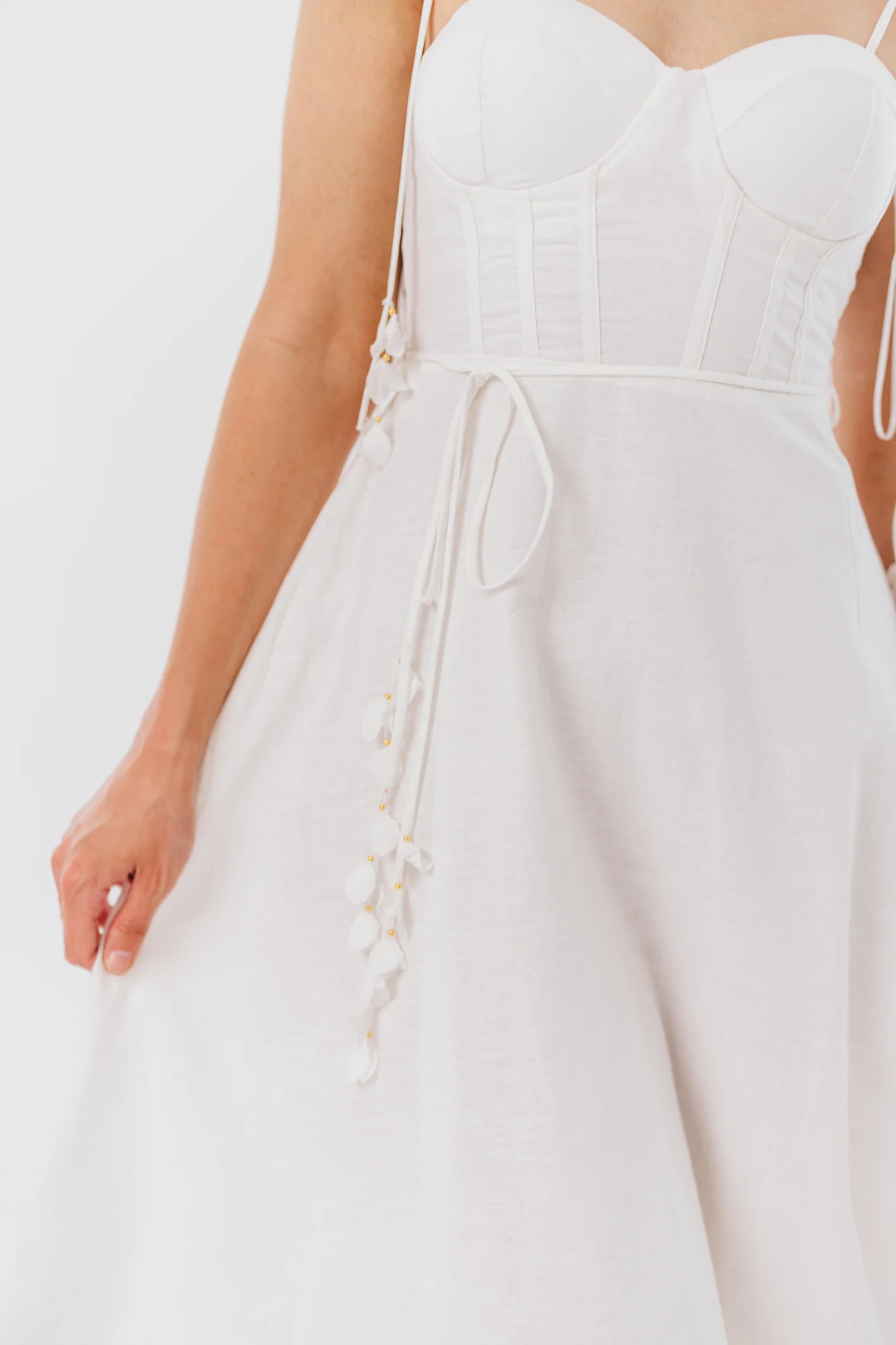 Norma Jean Bustier-Style Midi Dress in White - Image 10
