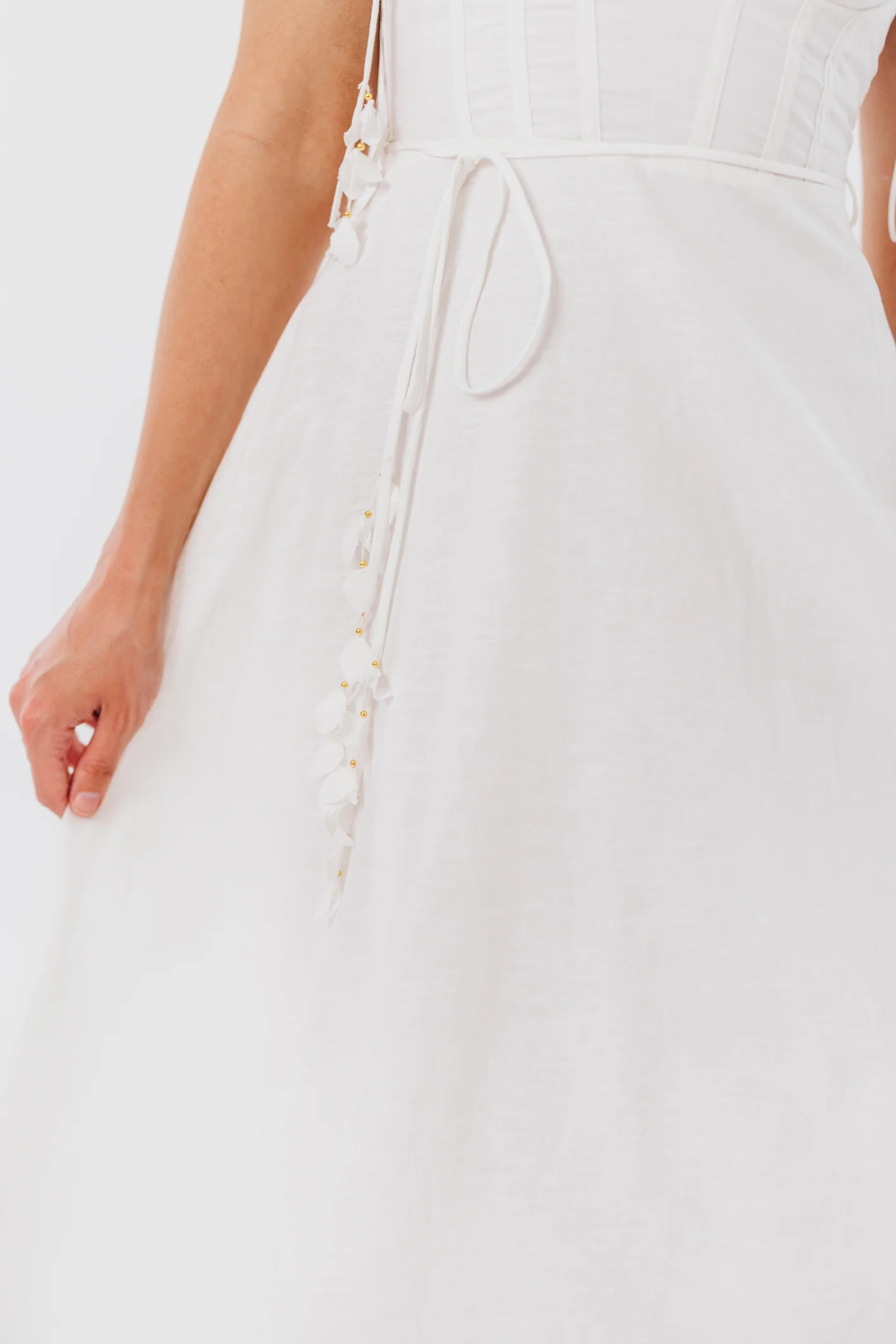 Norma Jean Bustier-Style Midi Dress in White - Image 11