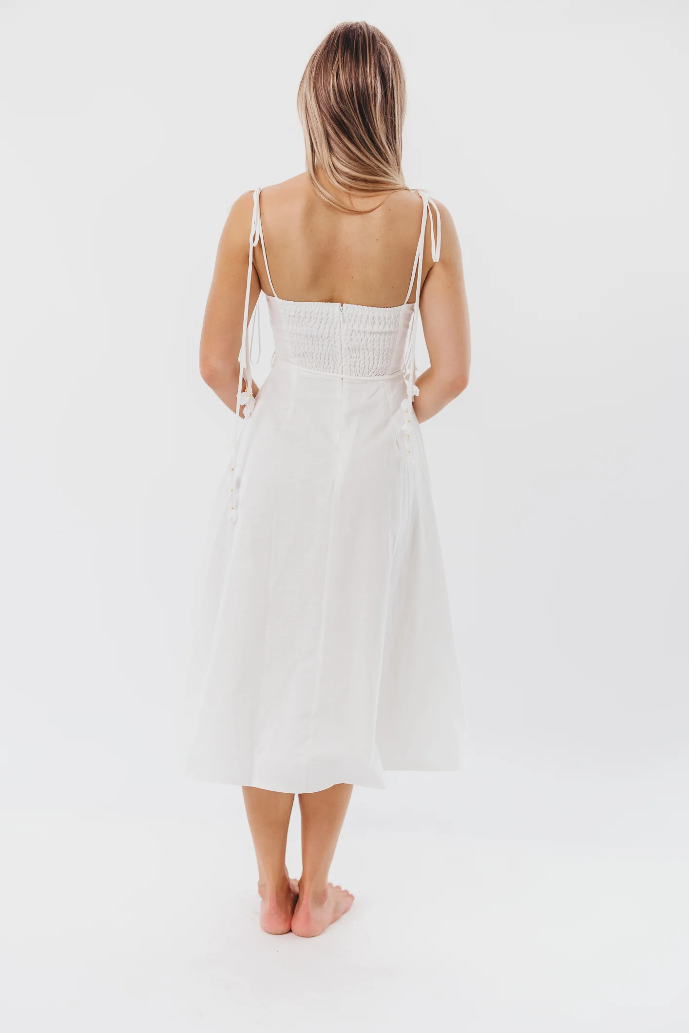 Norma Jean Bustier-Style Midi Dress in White - Image 15