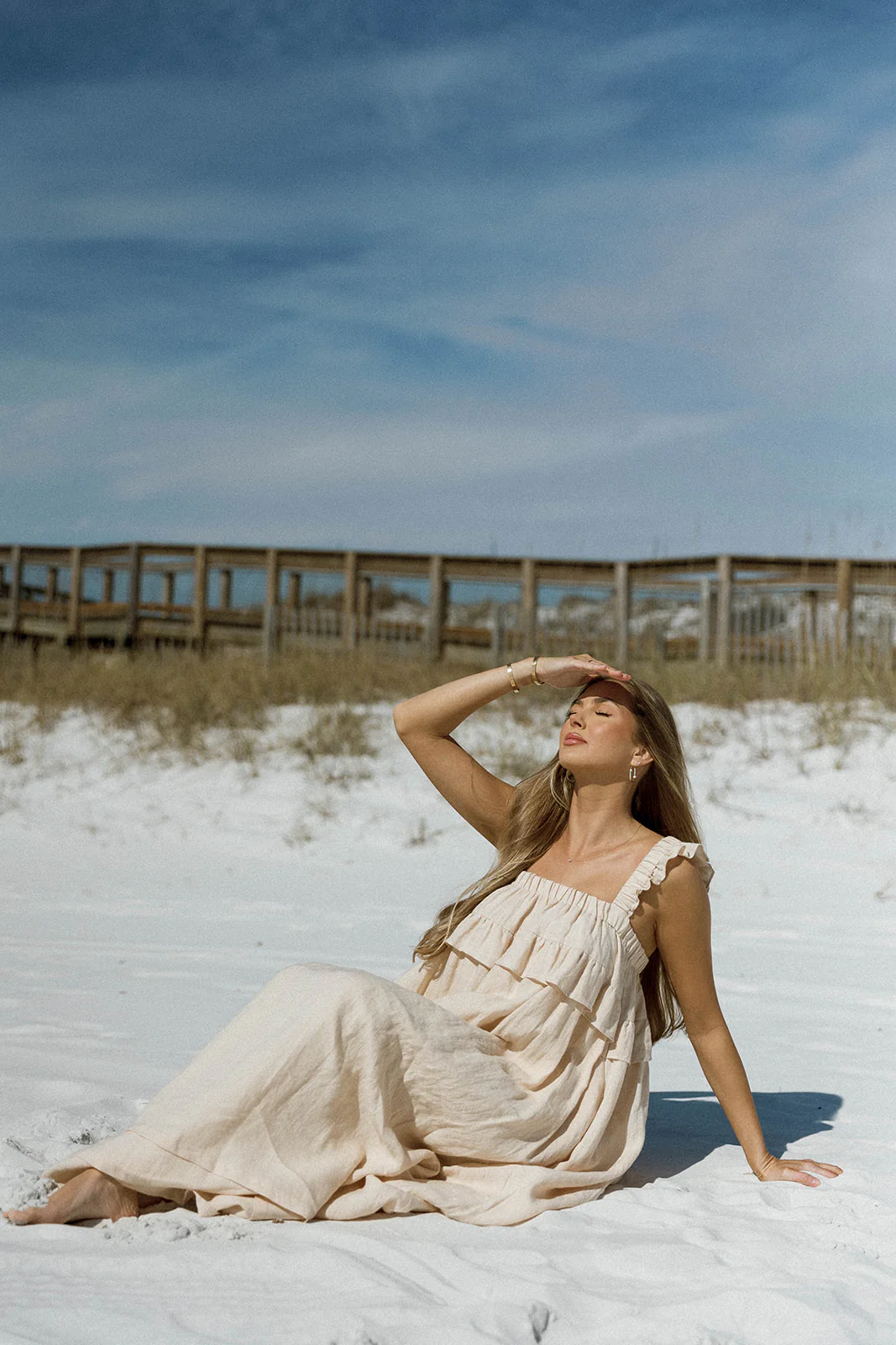 Lelah 100% Linen Maxi Dress in Natural - Bump Friendly - Image 17