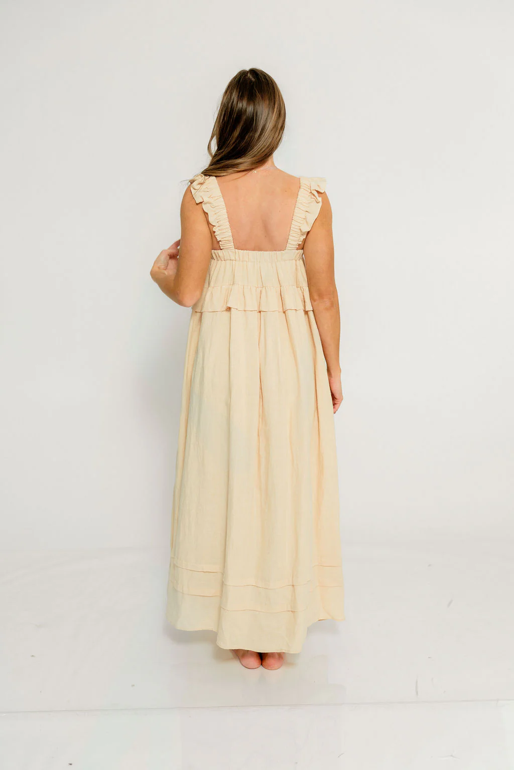 Lelah 100% Linen Maxi Dress in Natural - Bump Friendly - Image 29