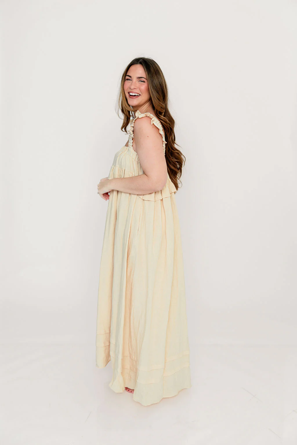 Lelah 100% Linen Maxi Dress in Natural - Bump Friendly - Image 32