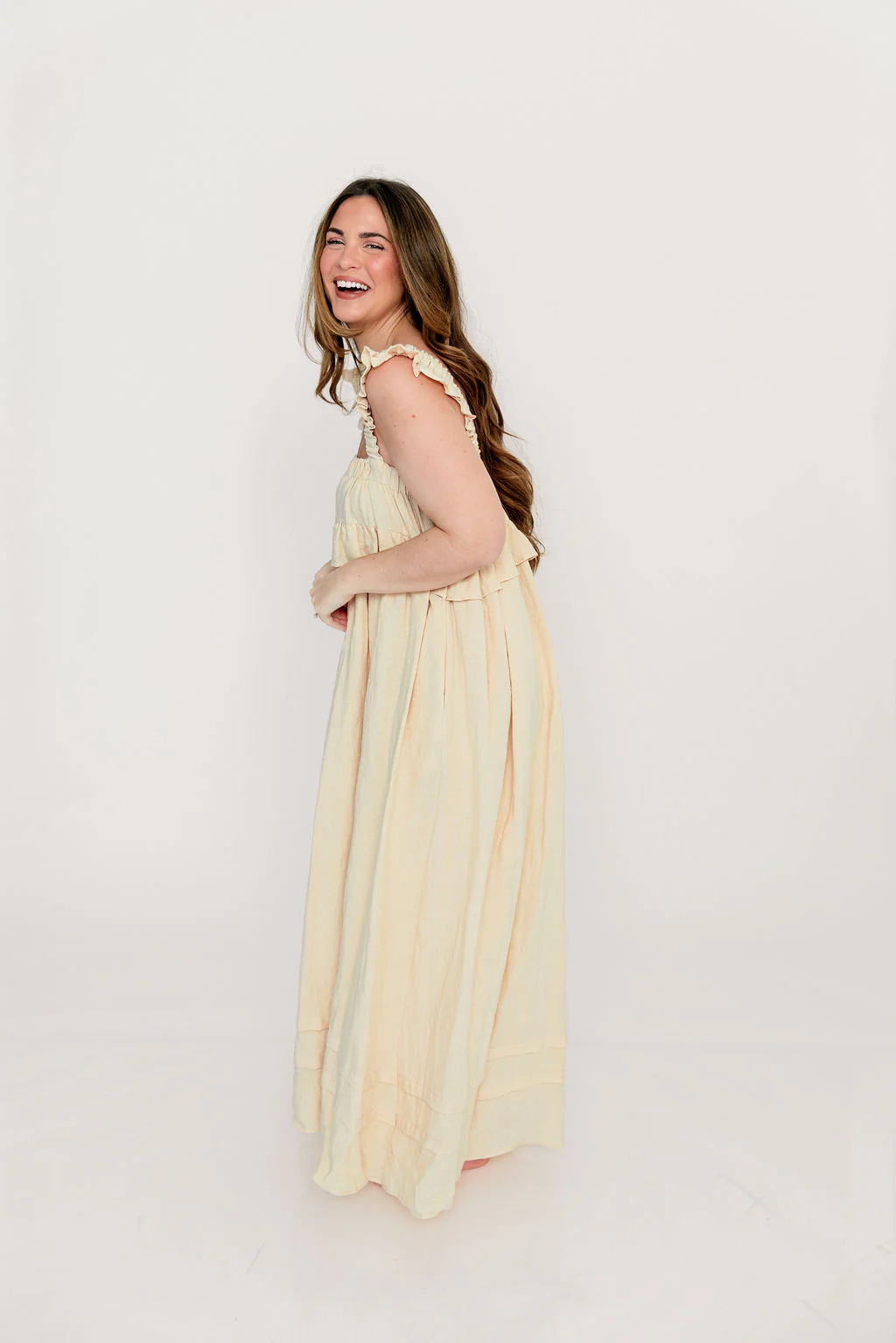 Lelah 100% Linen Maxi Dress in Natural - Bump Friendly - Image 33