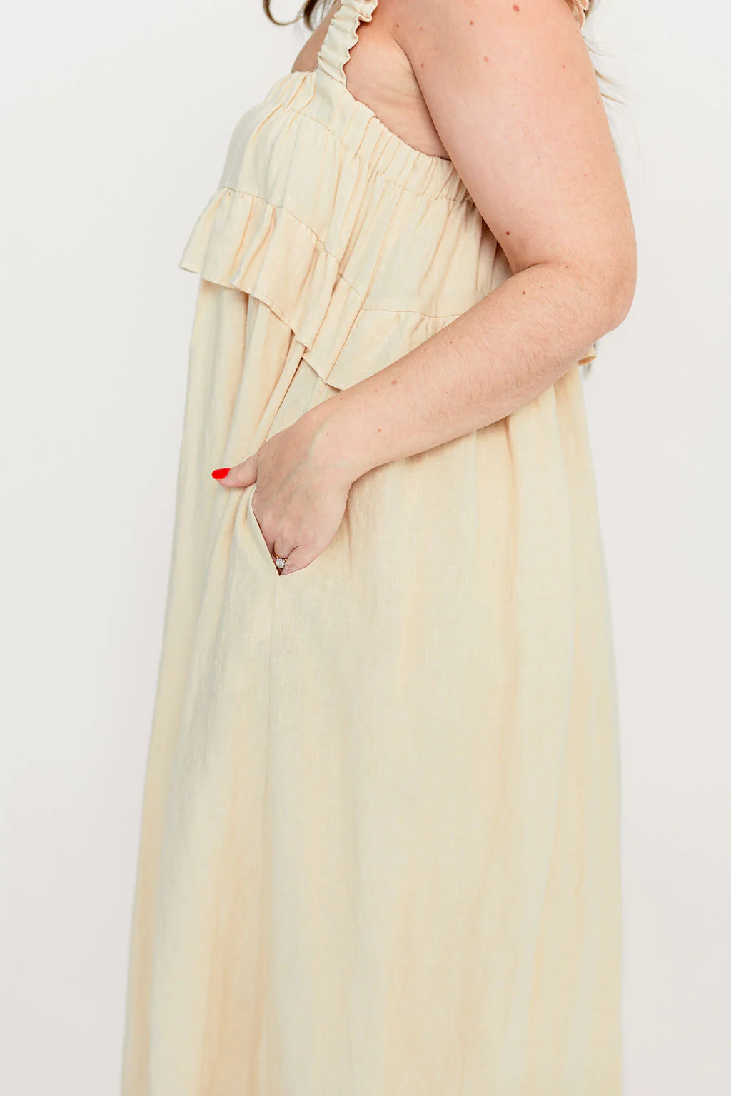 Lelah 100% Linen Maxi Dress in Natural - Bump Friendly - Image 36