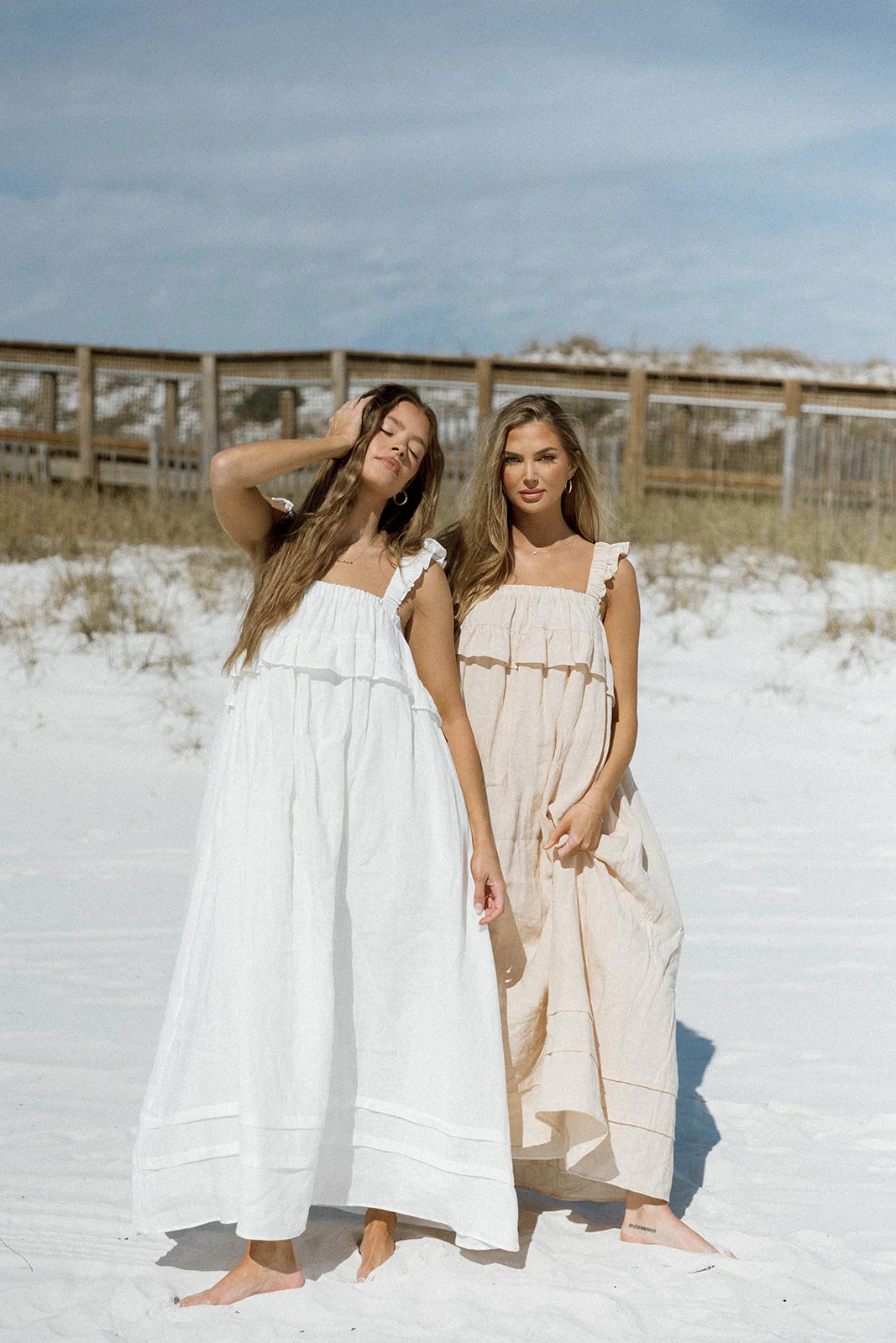 Lelah 100% Linen Maxi Dress in Off-White - Bump Friendly - Image 16