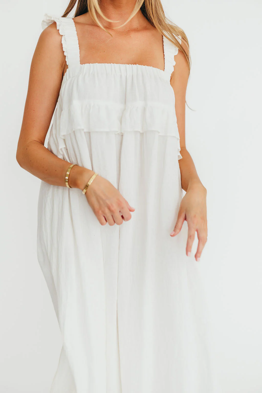 Lelah 100% Linen Maxi Dress in Off-White - Bump Friendly - Image 23
