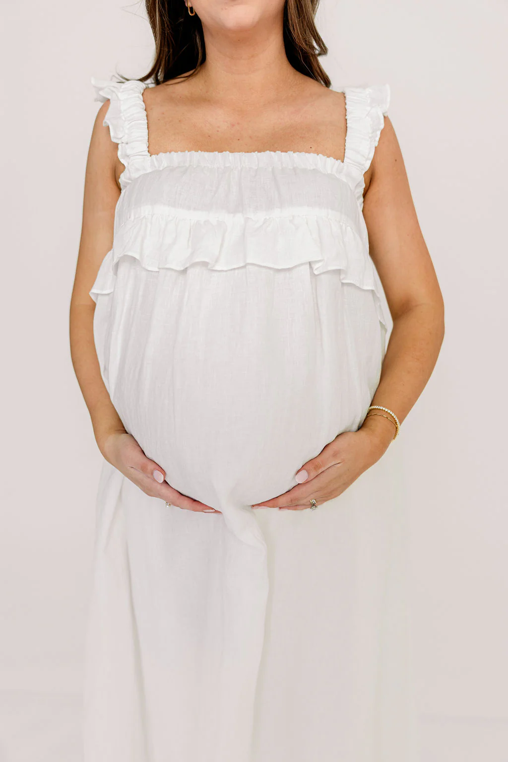 Lelah 100% Linen Maxi Dress in Off-White - Bump Friendly - Image 53