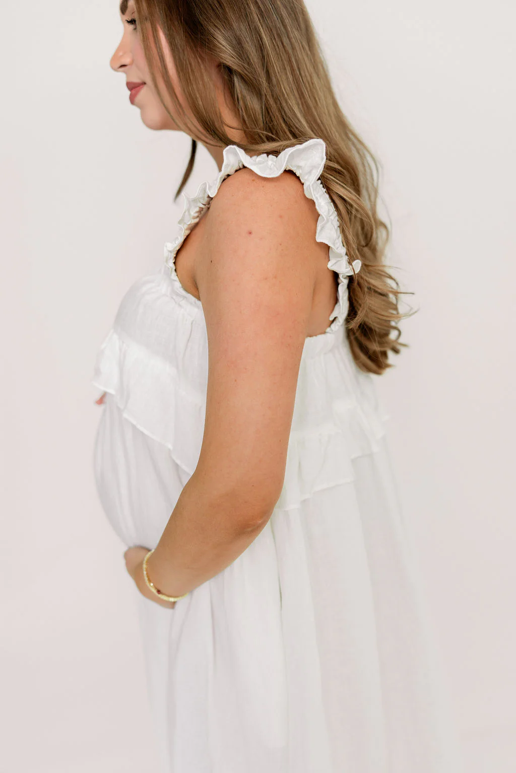 Lelah 100% Linen Maxi Dress in Off-White - Bump Friendly - Image 54