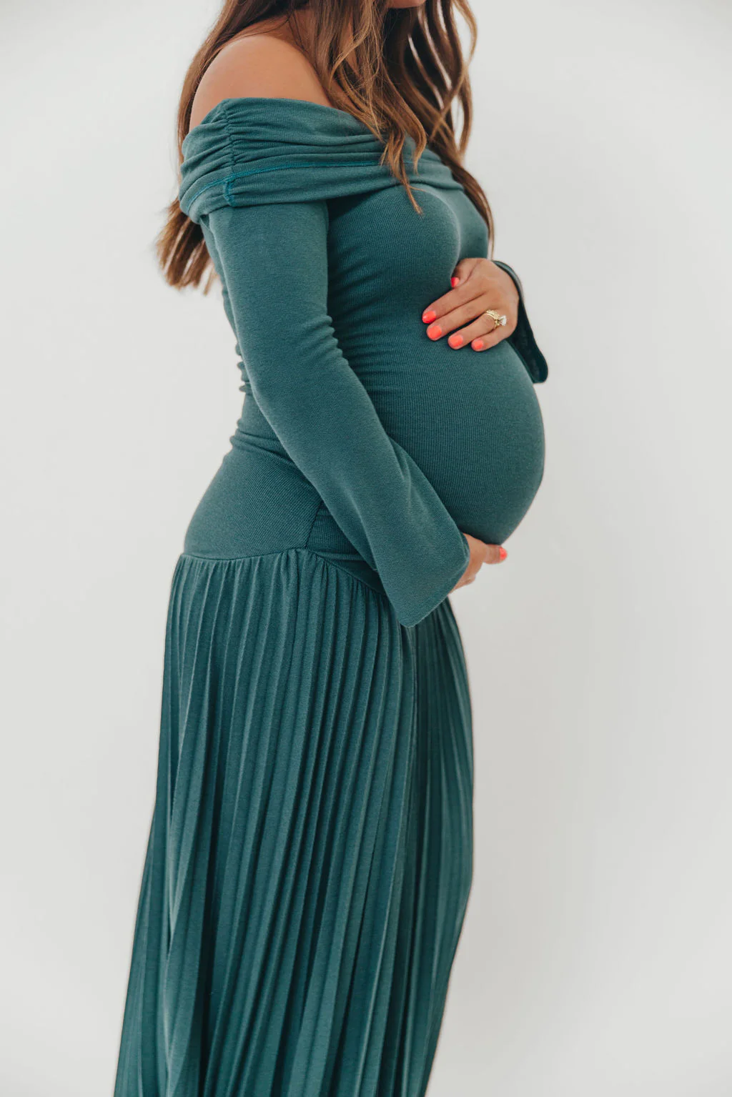 Lennox Long Sleeve Maxi Dress in Green- Bump Friendly *Final Sale* - Image 17