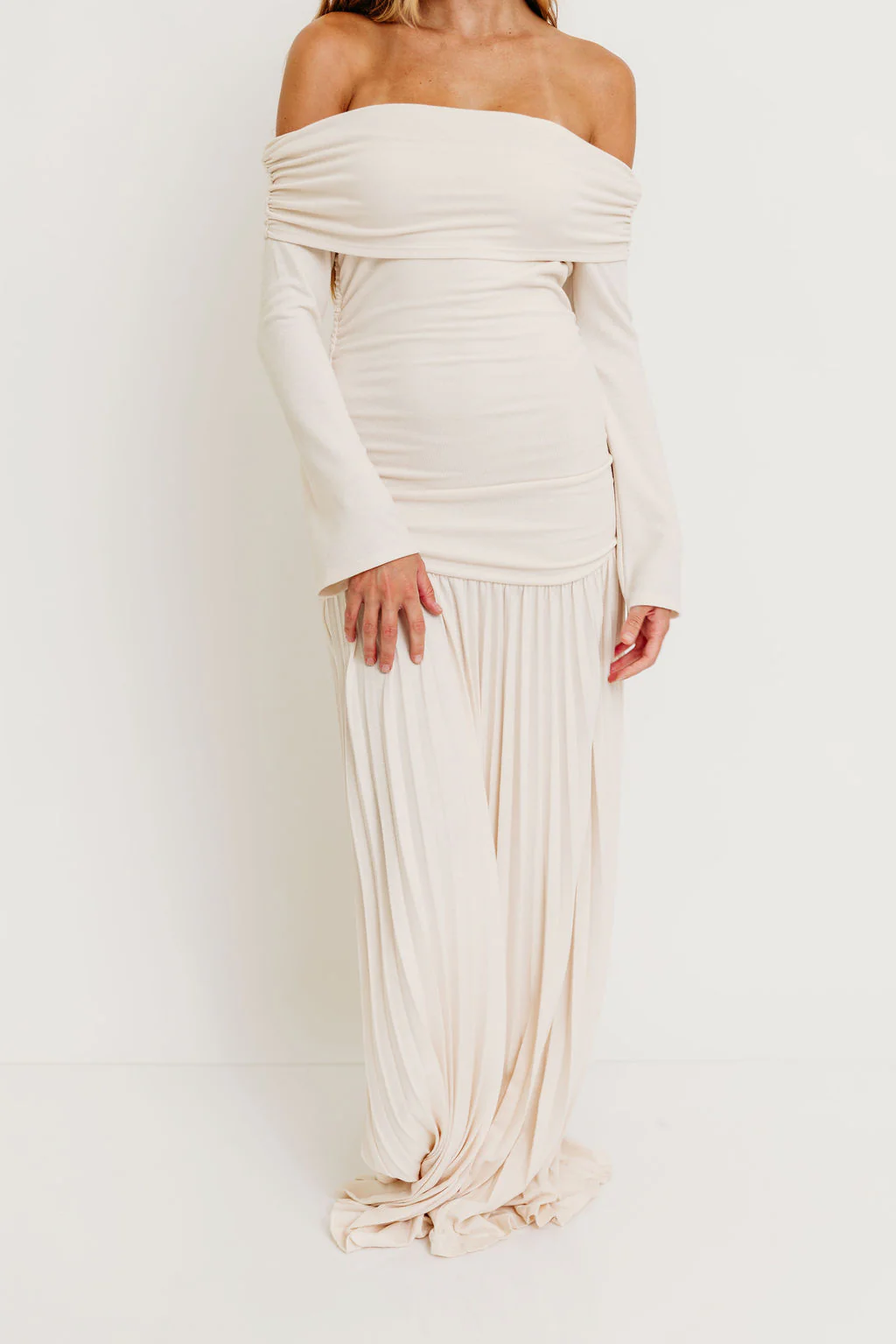 Lennox Long Sleeve Maxi Dress in Ivory - Bump Friendly - Image 14
