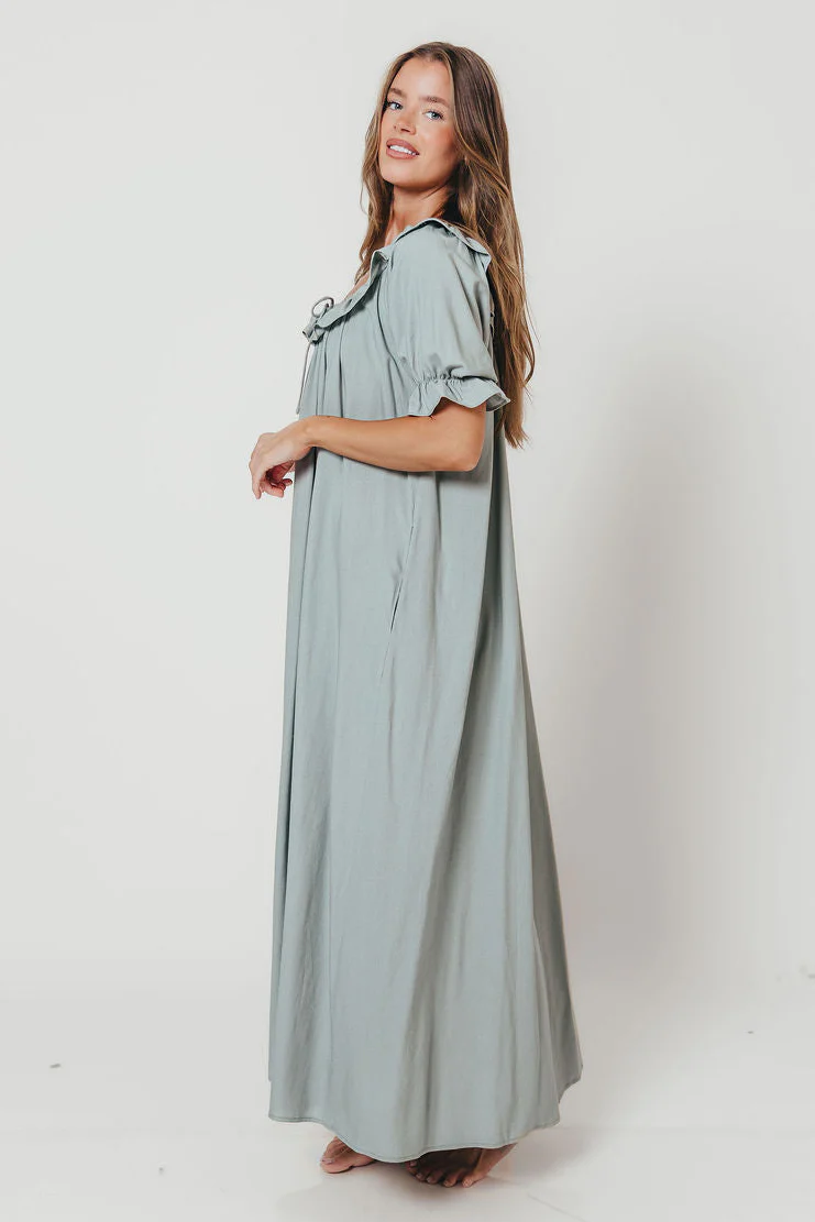 Audrey Maxi Dress in Sage - Image 3