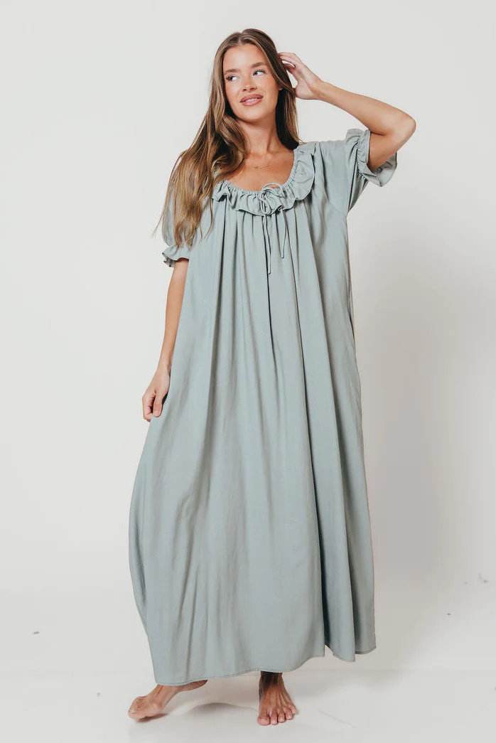 Audrey Maxi Dress in Sage - Image 4