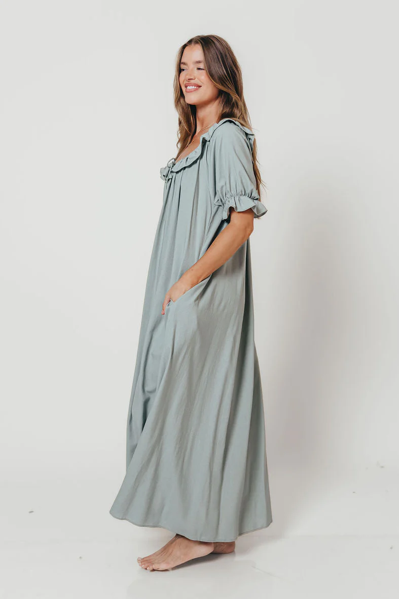 Audrey Maxi Dress in Sage - Image 5