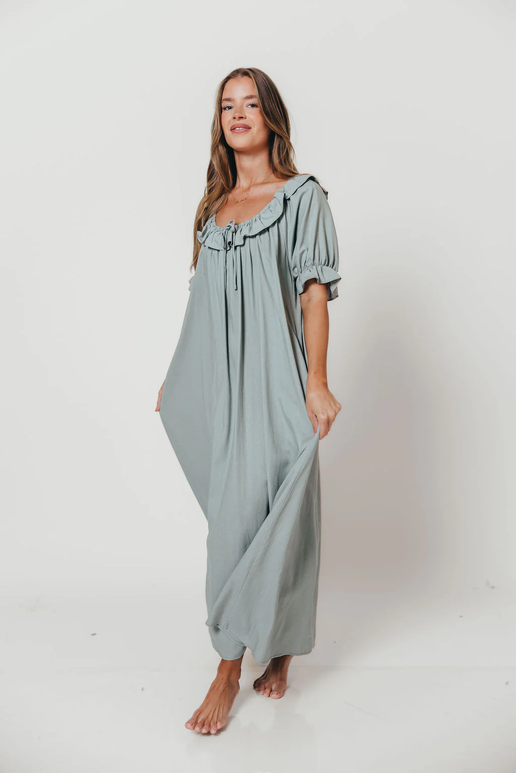 Audrey Maxi Dress in Sage - Image 7