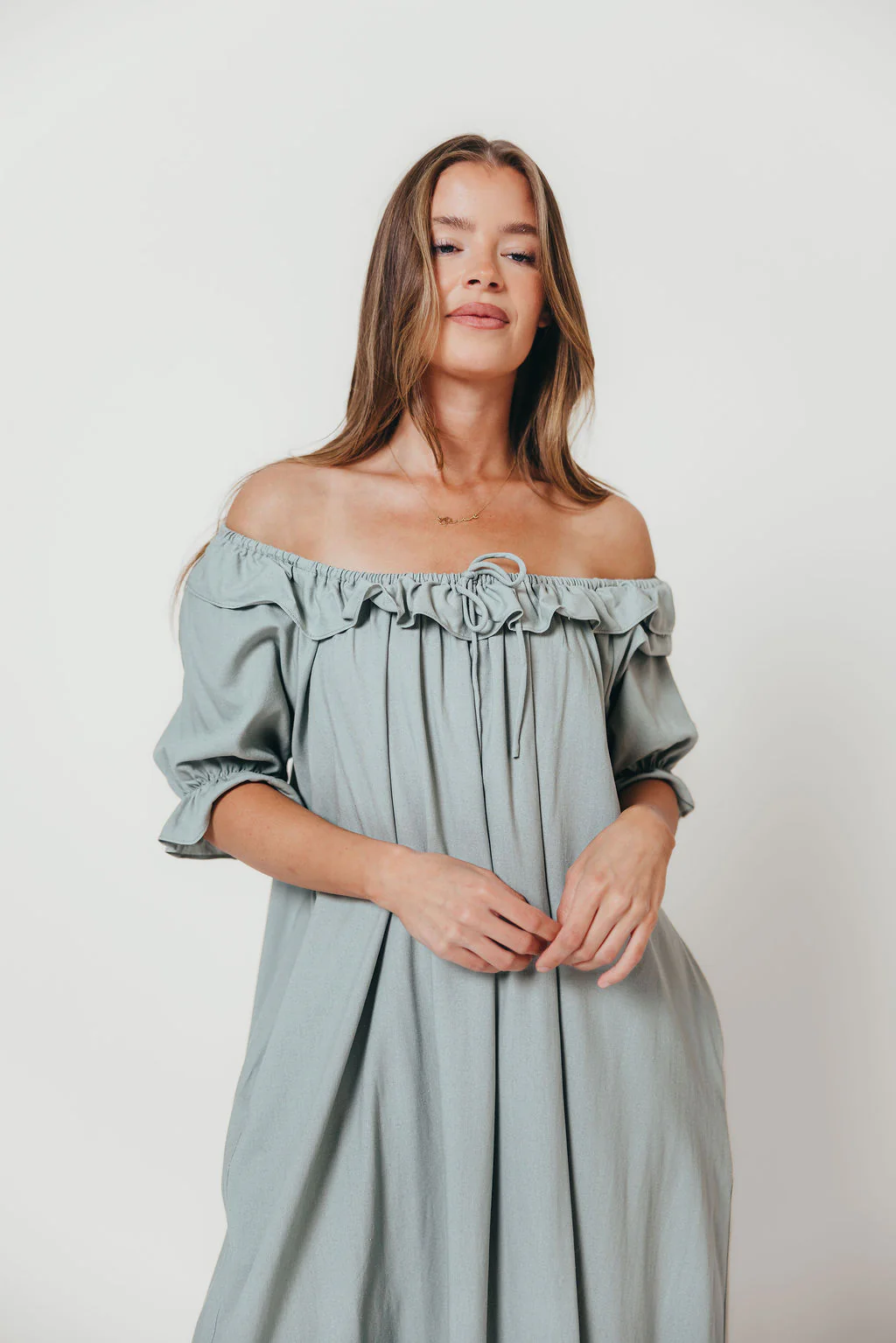 Audrey Maxi Dress in Sage - Image 9