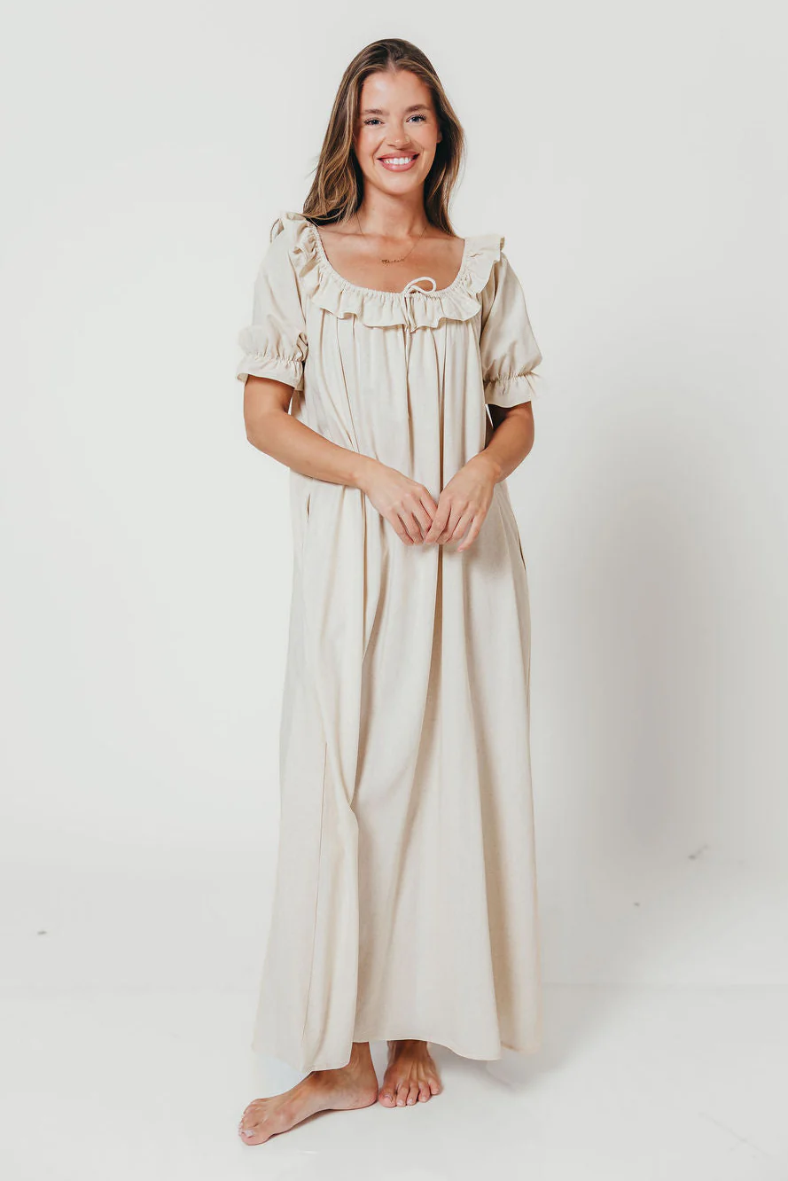 Audrey Maxi Dress in Linen Blend
