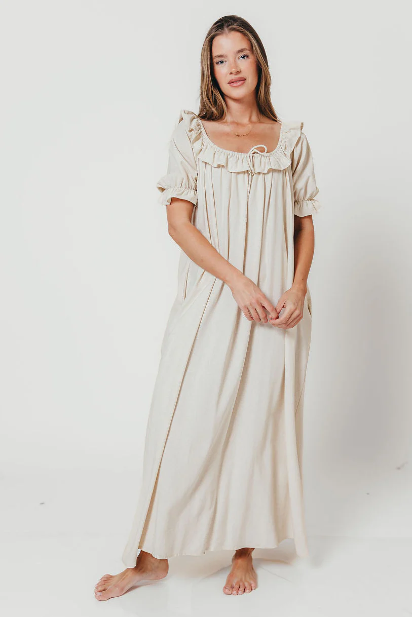 Audrey Maxi Dress in Linen Blend - Image 4
