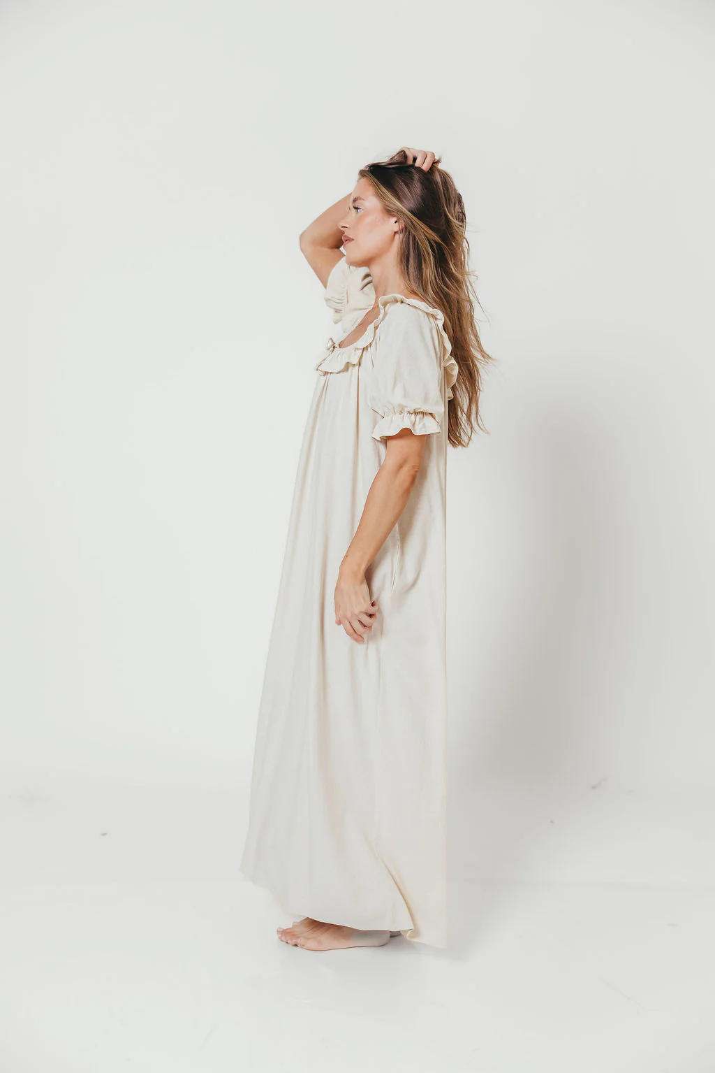 Audrey Maxi Dress in Linen Blend - Image 5