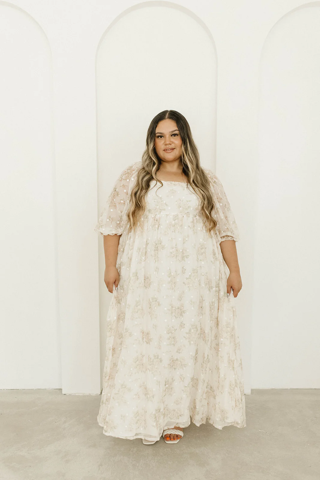 Mona Maxi Dress with Smocking in Cream Floral - Bump Friendly & Inclusive Sizing (S-3XL) - Image 34