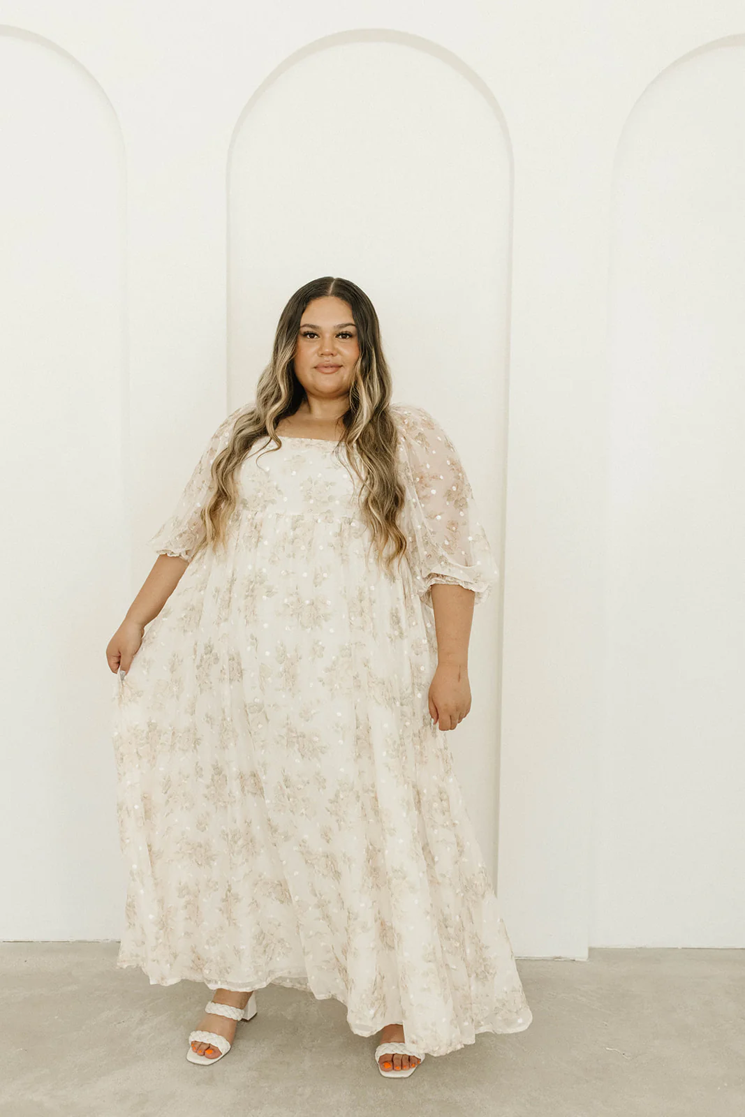 Mona Maxi Dress with Smocking in Cream Floral - Bump Friendly & Inclusive Sizing (S-3XL) - Image 35