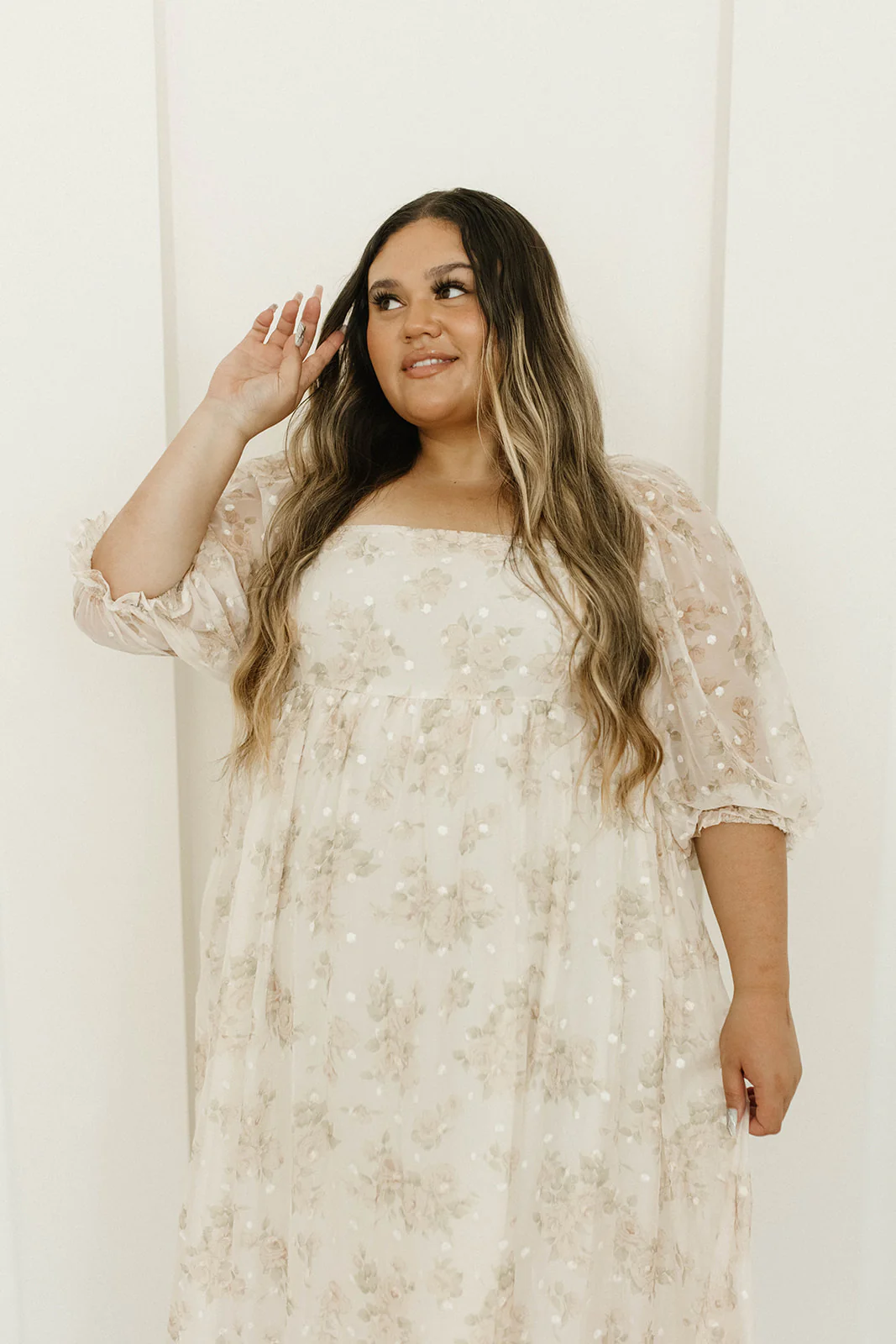 Mona Maxi Dress with Smocking in Cream Floral - Bump Friendly & Inclusive Sizing (S-3XL) - Image 38