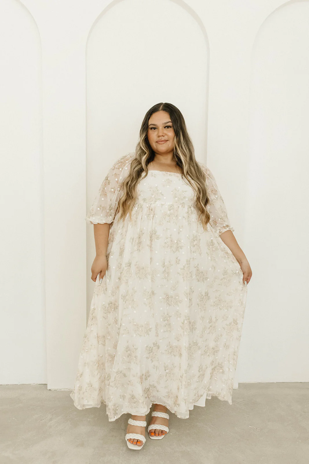 Mona Maxi Dress with Smocking in Cream Floral - Bump Friendly & Inclusive Sizing (S-3XL) - Image 40