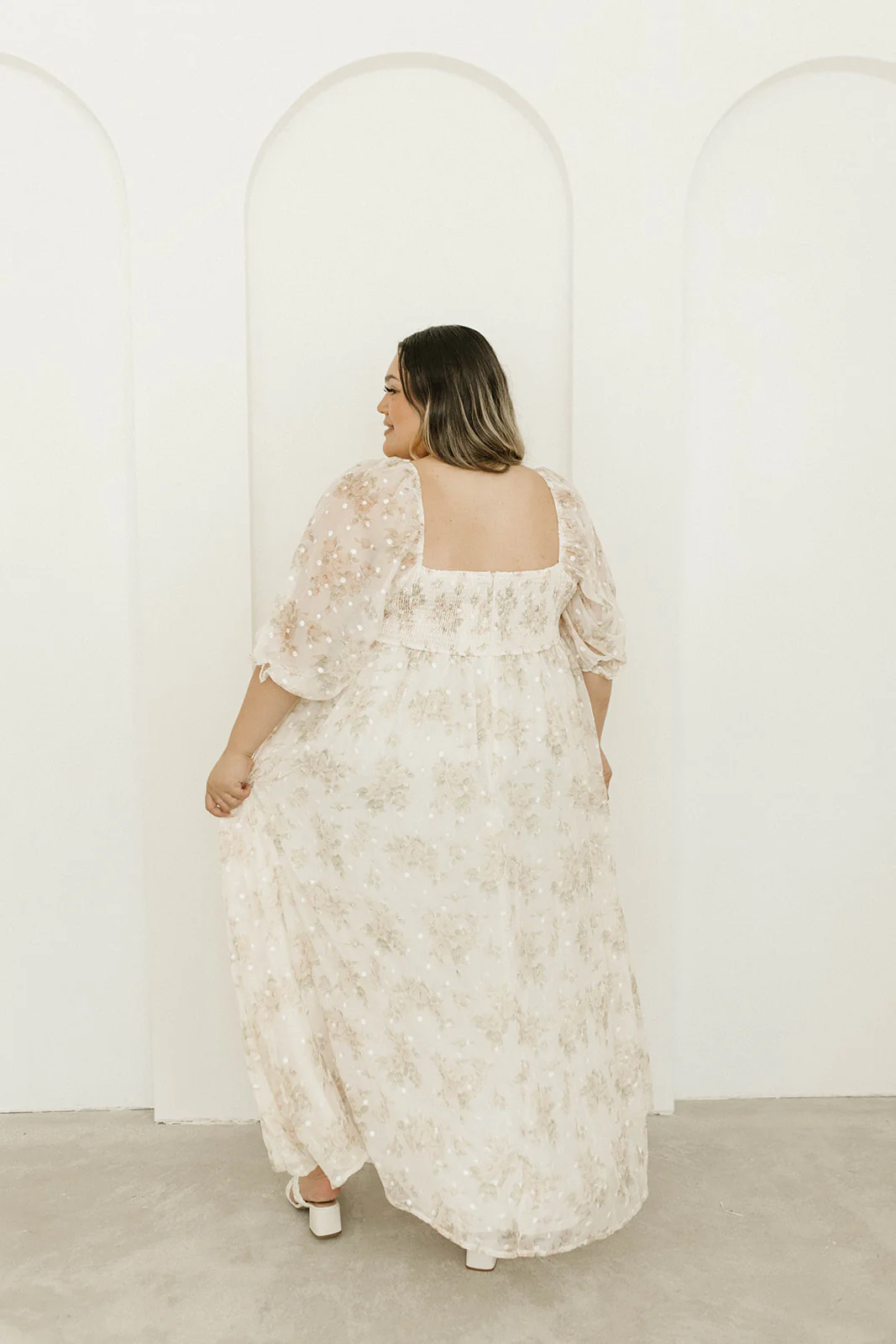 Mona Maxi Dress with Smocking in Cream Floral - Bump Friendly & Inclusive Sizing (S-3XL) - Image 43