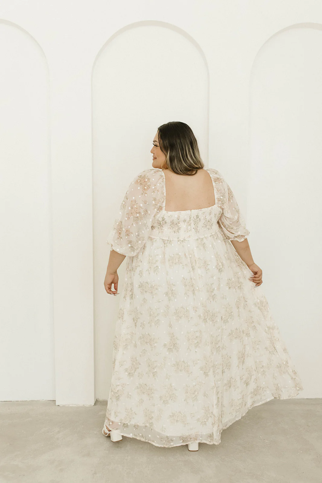 Mona Maxi Dress with Smocking in Cream Floral - Bump Friendly & Inclusive Sizing (S-3XL) - Image 45