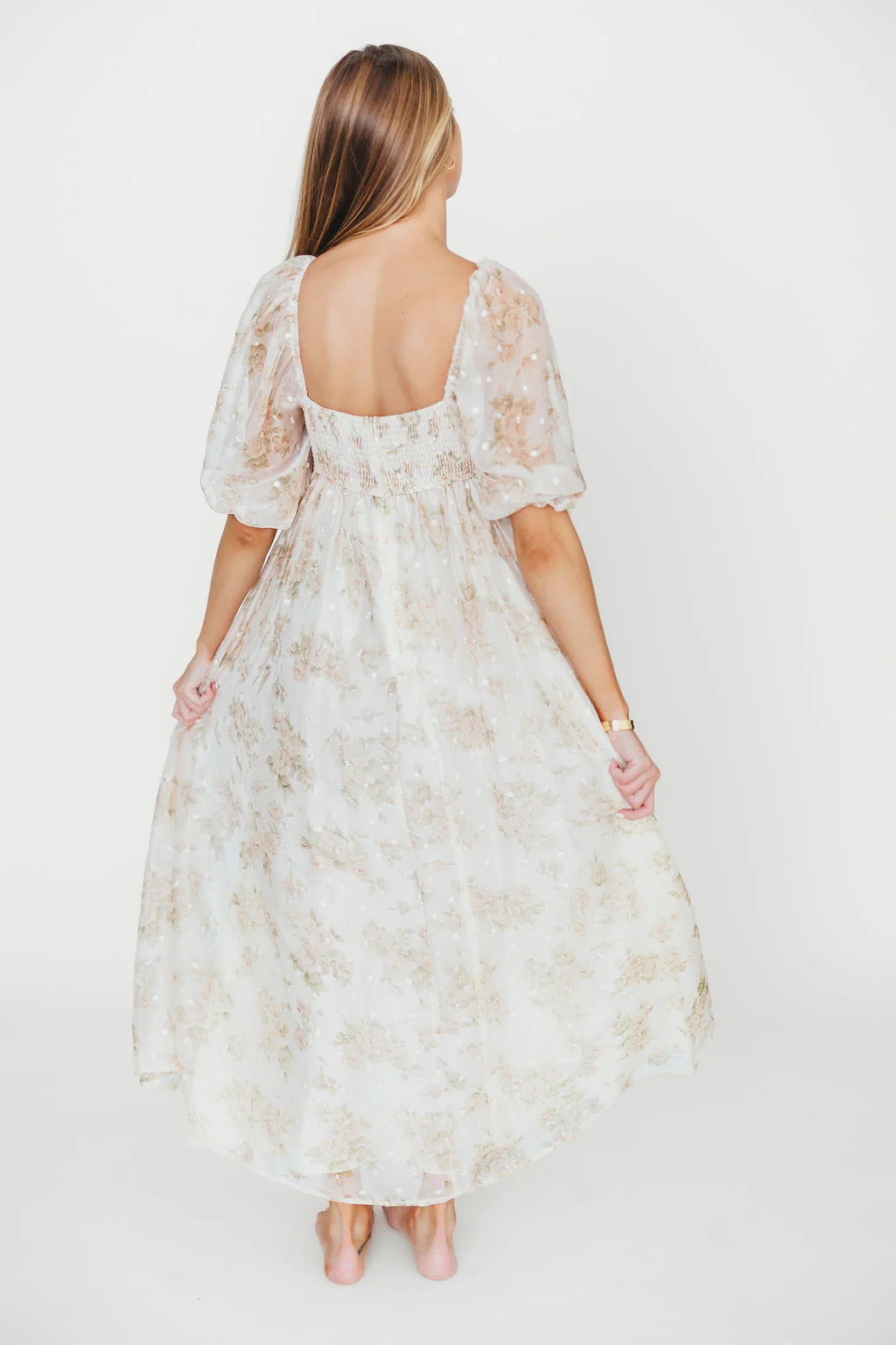 Mona Maxi Dress with Smocking in Cream Floral - Bump Friendly & Inclusive Sizing (S-3XL) - Image 50