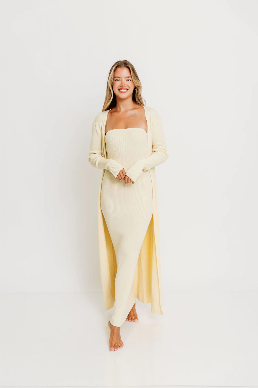 Lina Two Piece Dress Set in Butter Yellow - Bump Friendly *5/30 PRE-ORDER* - Image 2