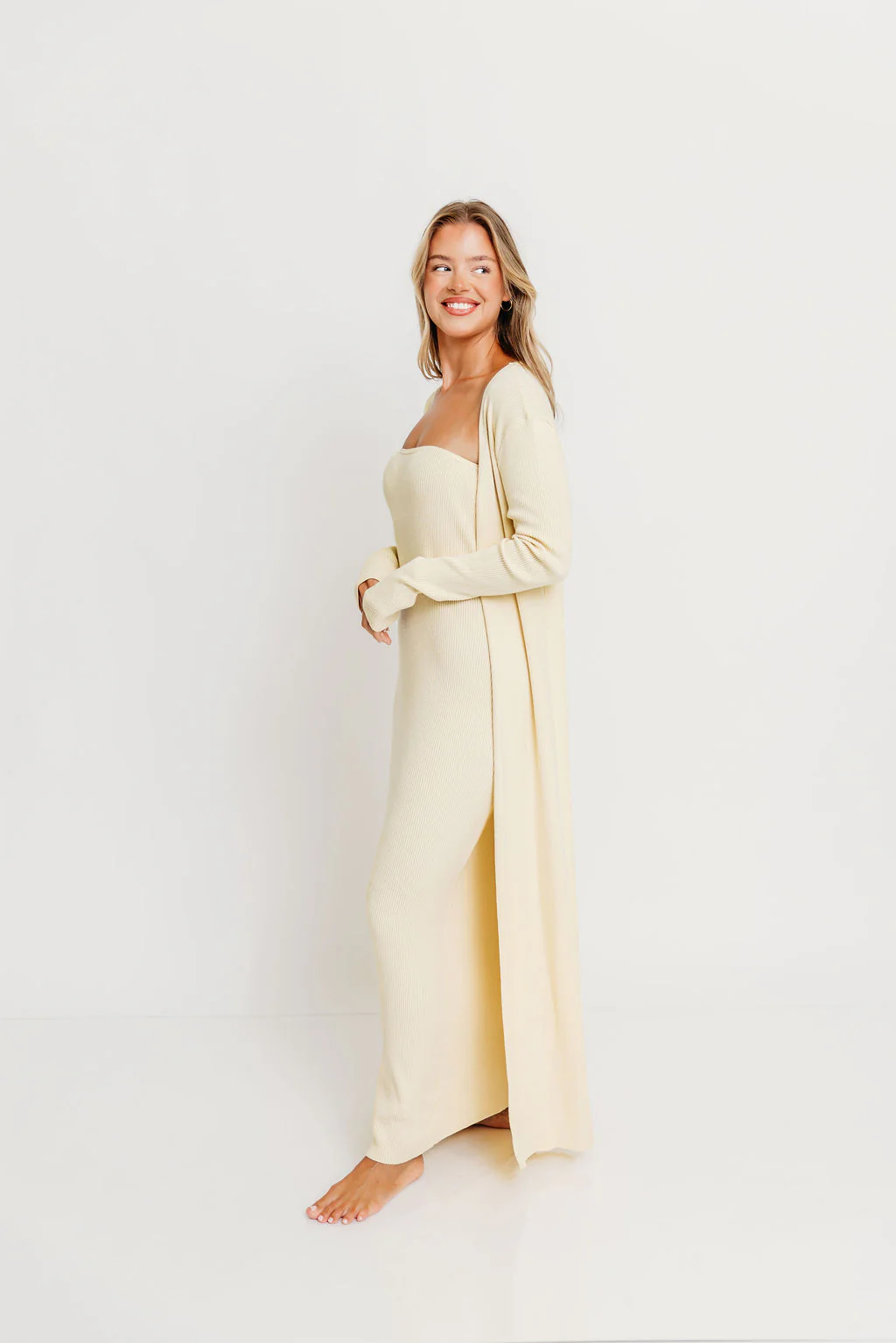 Lina Two Piece Dress Set in Butter Yellow - Bump Friendly *5/30 PRE-ORDER* - Image 3