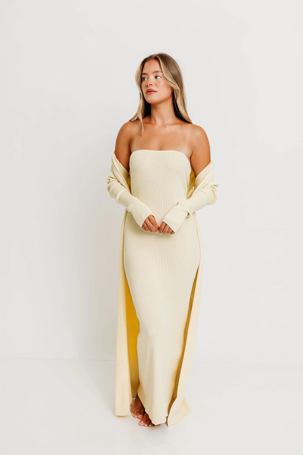 Lina Two Piece Dress Set in Butter Yellow - Bump Friendly *5/30 PRE-ORDER* - Image 4