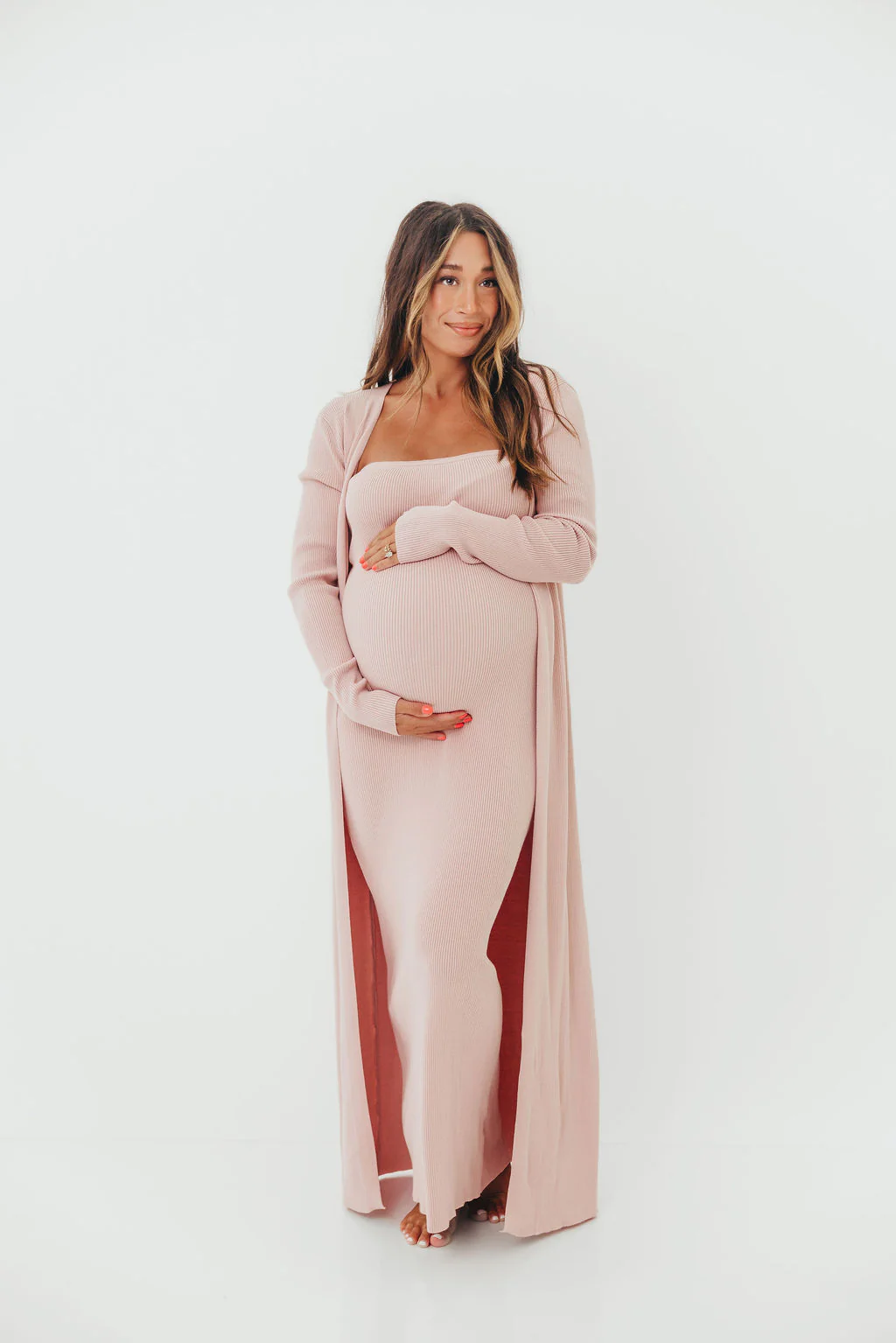 Lina Two Piece Dress Set in Dusty Blush - Bump Friendly *5/30 PRE-ORDER* - Image 3