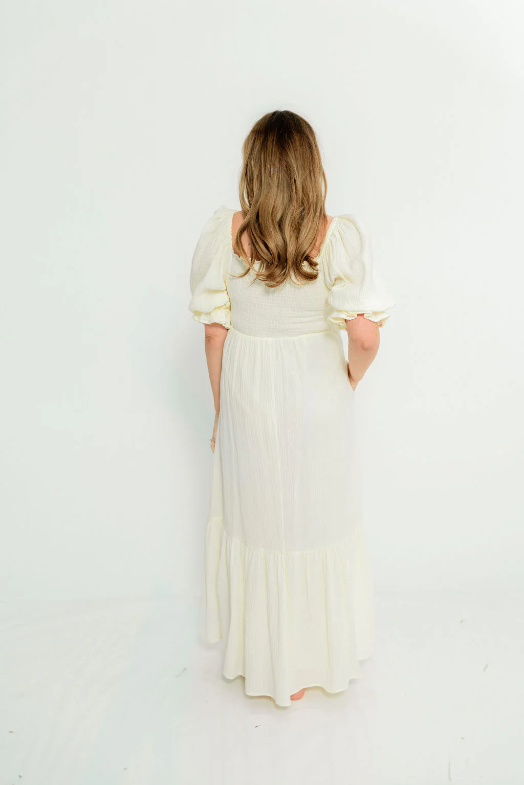 Modest Liv 100% Cotton Maxi Dress in Cream - Bump Friendly - Image 16
