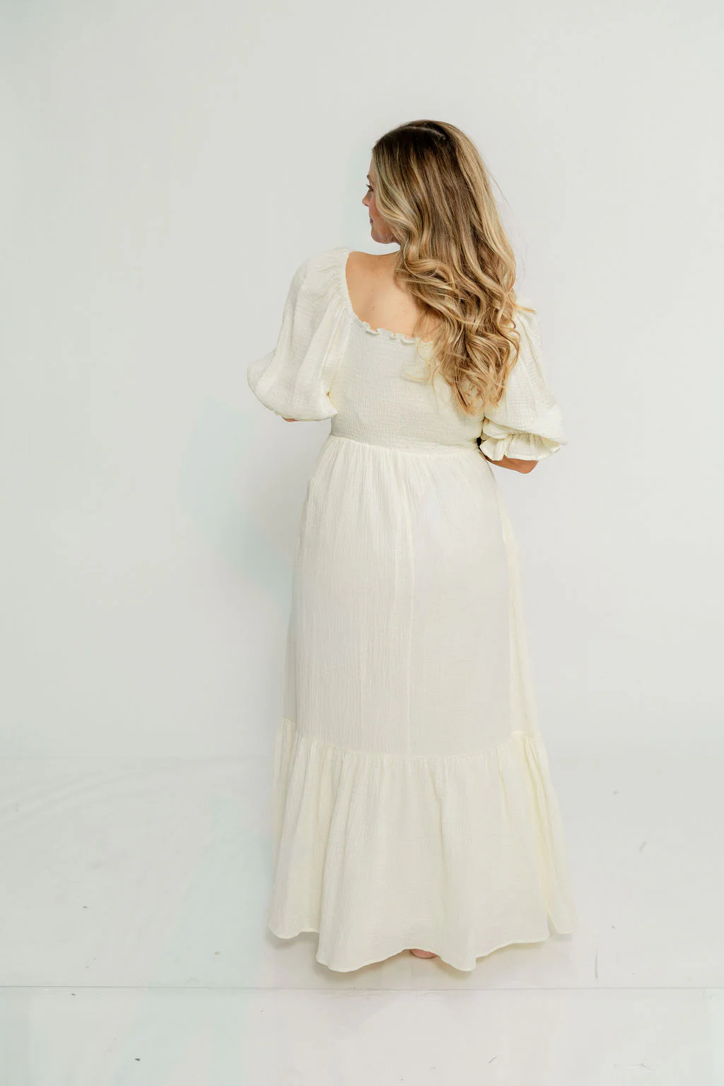 Modest Liv 100% Cotton Maxi Dress in Cream - Bump Friendly - Image 20