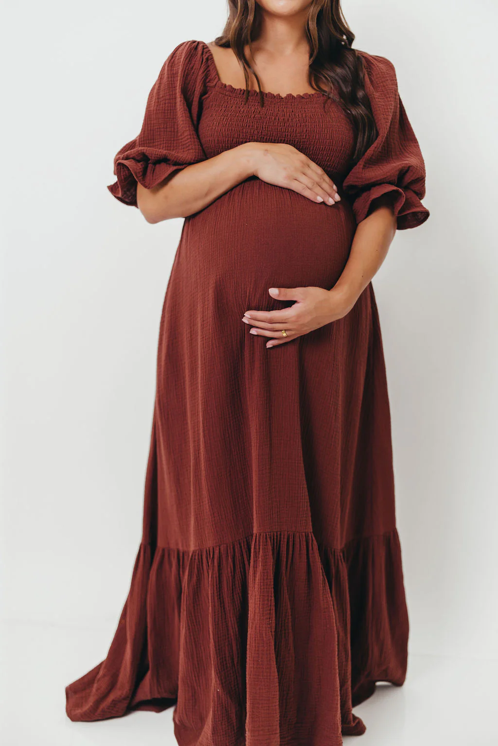 Livvy 100% Cotton Maxi Dress in Rust Brown - Bump Friendly - Image 22