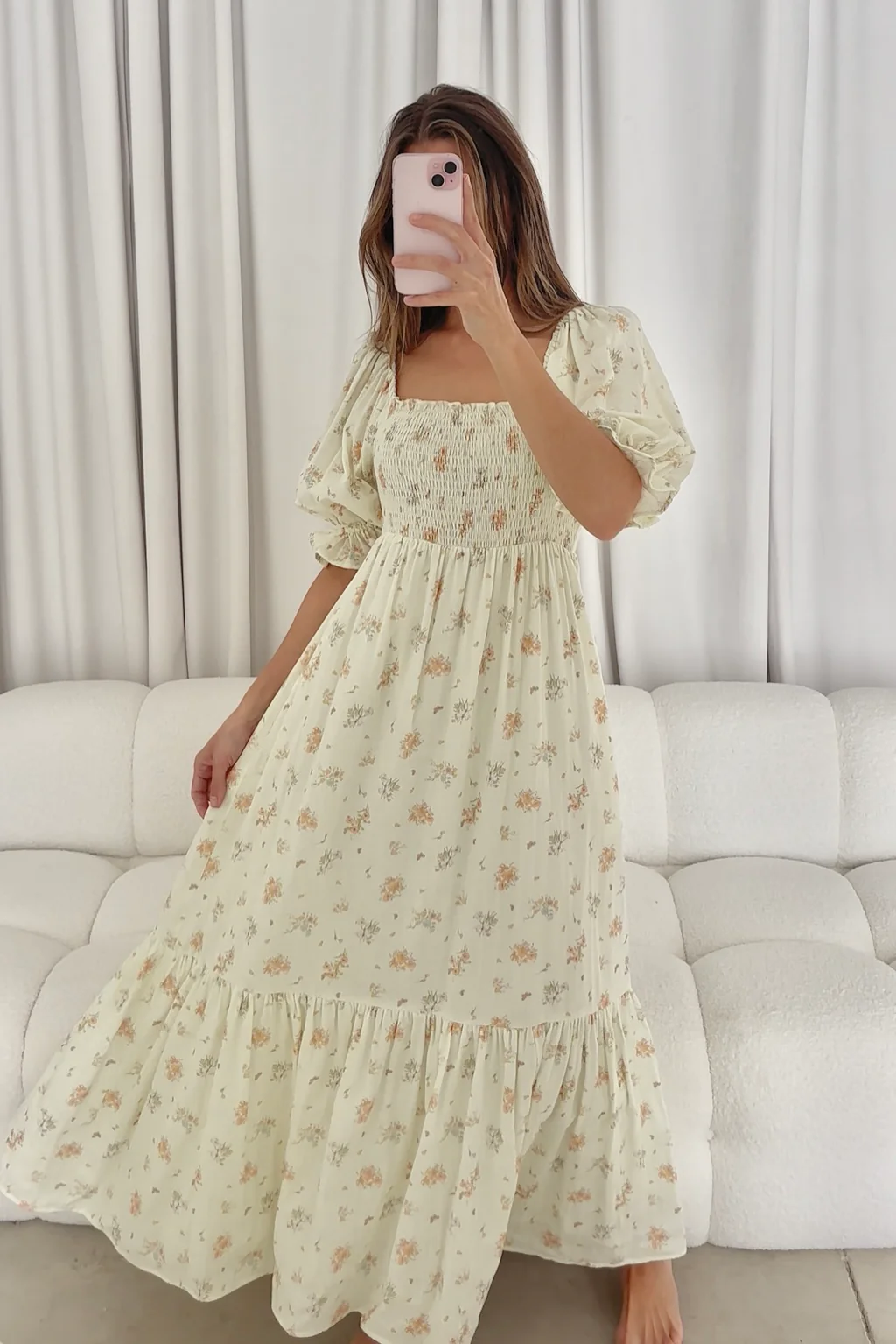 Livvy 100% Cotton Dress in Green (Fully Lined) - Bump Friendly - Image 13